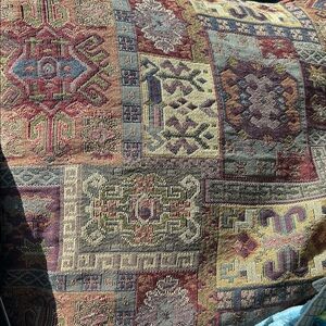 Decorative Multicolor Tapestry Pillow Cover, Kelim Style, Grandma Core
